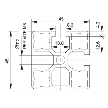 Profilo 45×45 – 2 cave